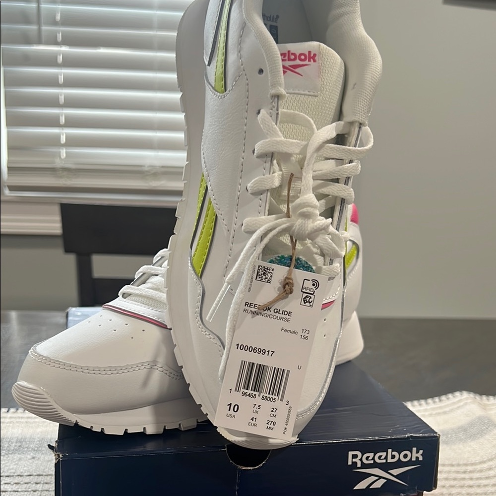 Reebok Womans White and Pink Sneakers
